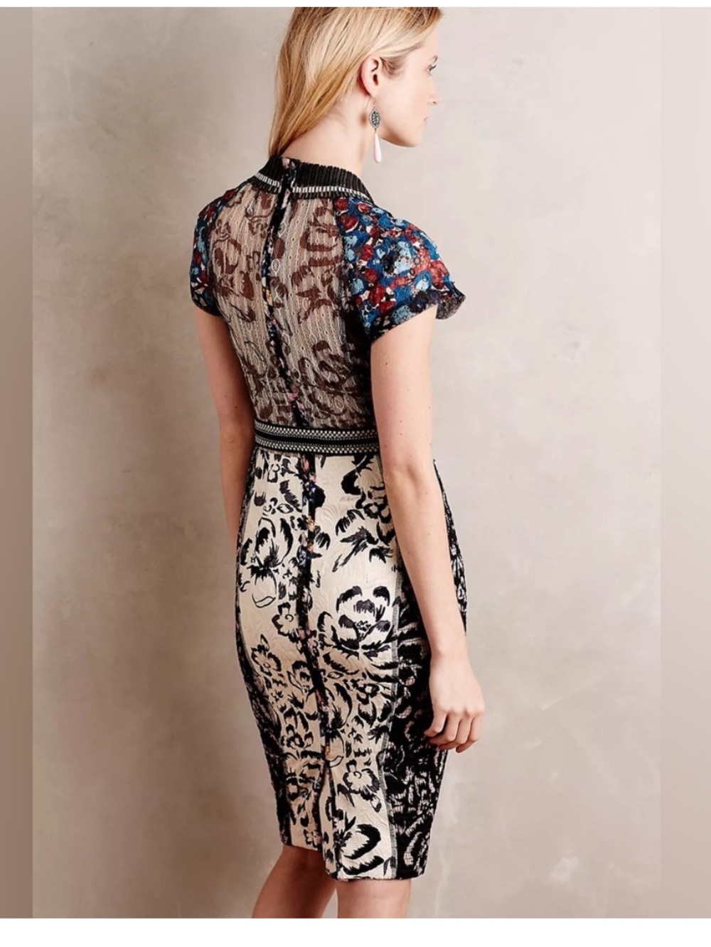 Anthropologie Byron Lars Beguile Margot Pencil Dress Sz *Missing Belt - Picture 2 of 14